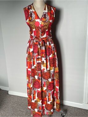 Vintage 60’s mod Kay Windsor v neck maxi dress